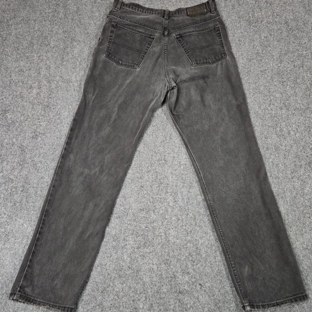 Y2K Polo Ralph Lauren Jeans 14x31 Black Denim Relaxed Faded Grunge Vintage Moto - Picture 5 of 12